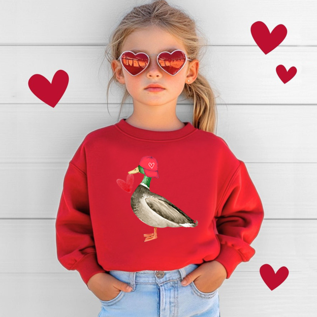 Love Duck Valentine's Day Kid's Sweatshirt