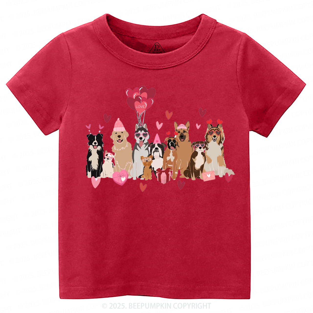 Dog Valentine's Day Toddler&Kid's Tees Beepumpkin