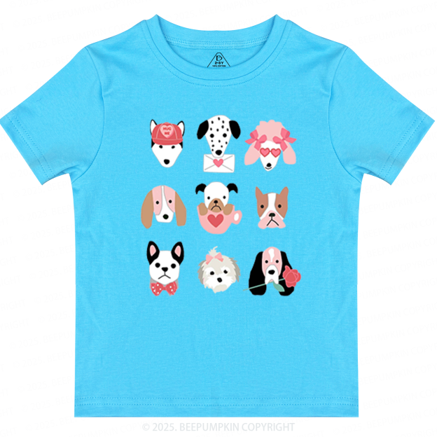 Dog Family Valentine's Day Toddler&Kid's Tees Beepumpkin