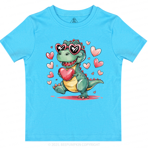 Romantic Dinosaur Valentine's Day Toddler&Kid's Tees Beepumpkin