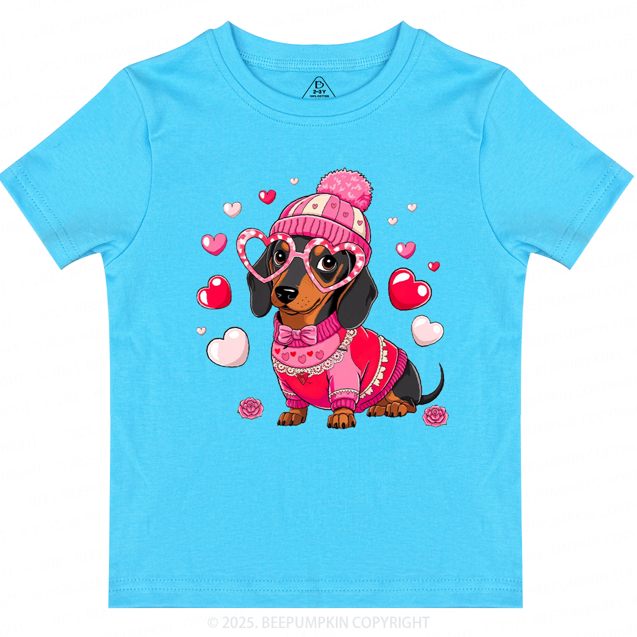 Dachshund Dog Valentine's Day Toddler&Kid's Tees Beepumpkin