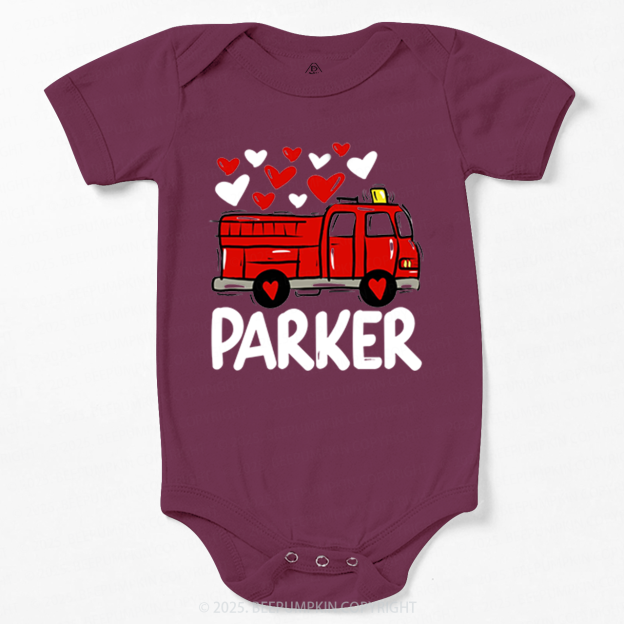 Fire Truck Valentine's Day Bodysuit Beepumpkin