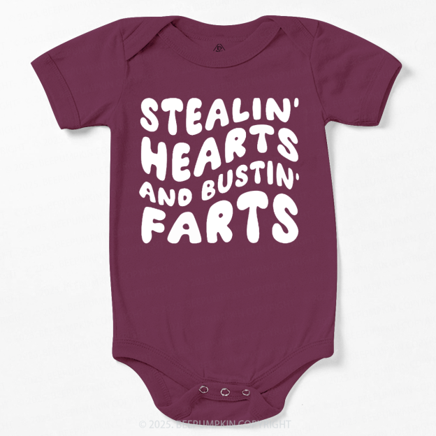 Stealin Hearts And Bustin Farts Valentine's Day Bodysuit Beepumpkin