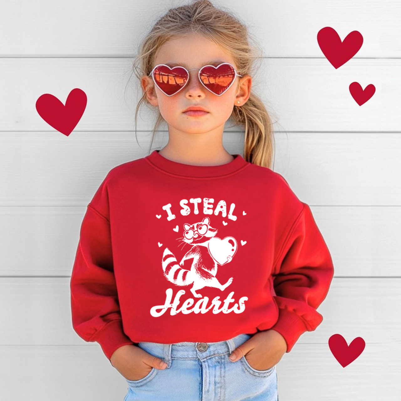 I Steal Hearts Valentine's Day Kid's Sweatshirt
