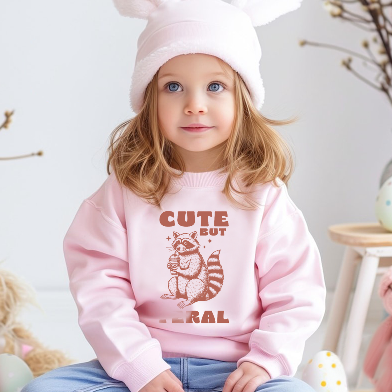 Cute But Feral Kid's Sweatshirt