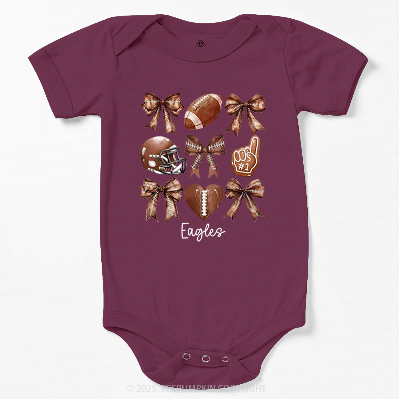 Personalized Kids Name Football Bodysuit Beepumpkin