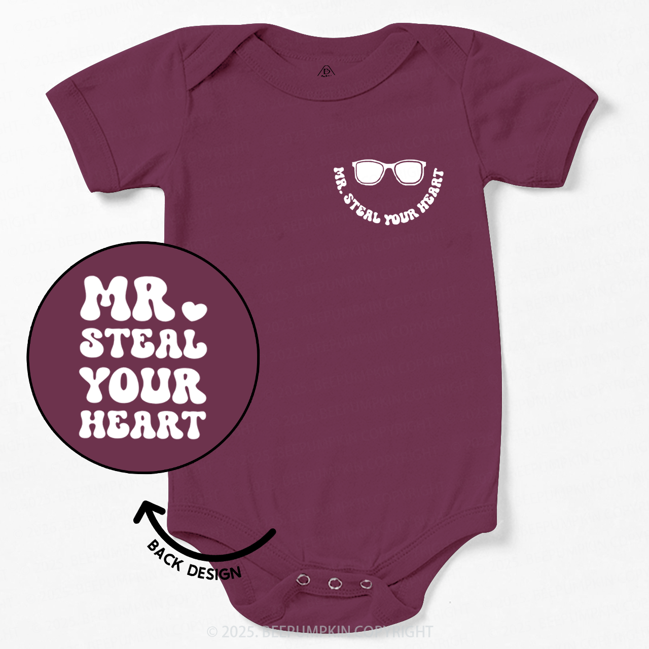 Mr Steal Your Heart Valentine's Day Bodysuit Beepumpkin