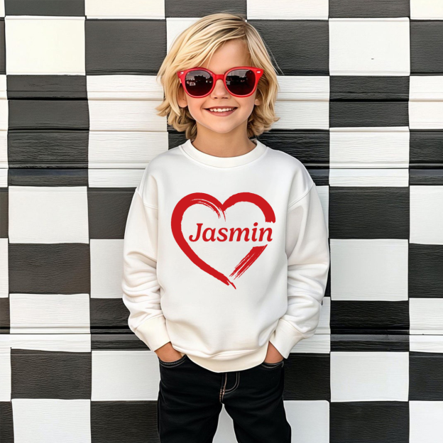Personalized Name Valentine's Day Kid's Sweatshirt
