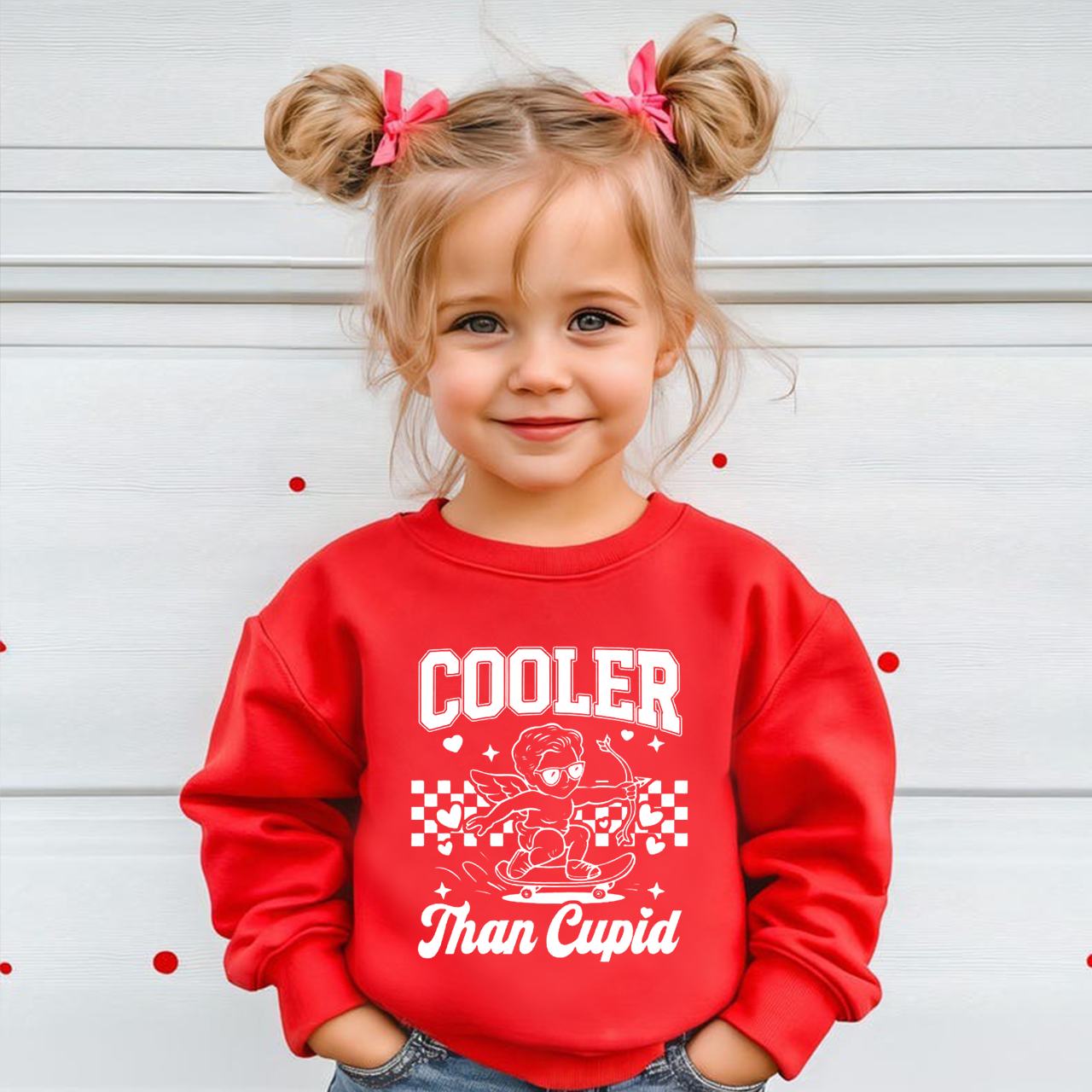 Cooler Than Cupid Kid's Sweatshirt