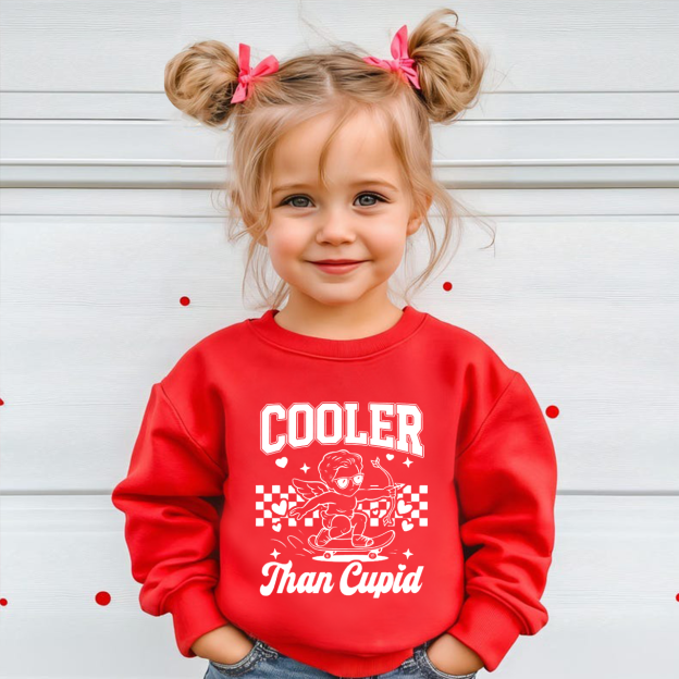 Cooler Than Cupid Kid's Sweatshirt