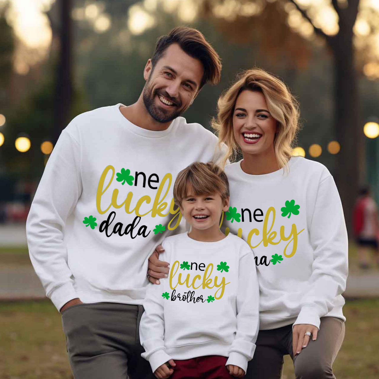 Personalized One Lucky St.Patricks Day Family Matching Sweatshirts