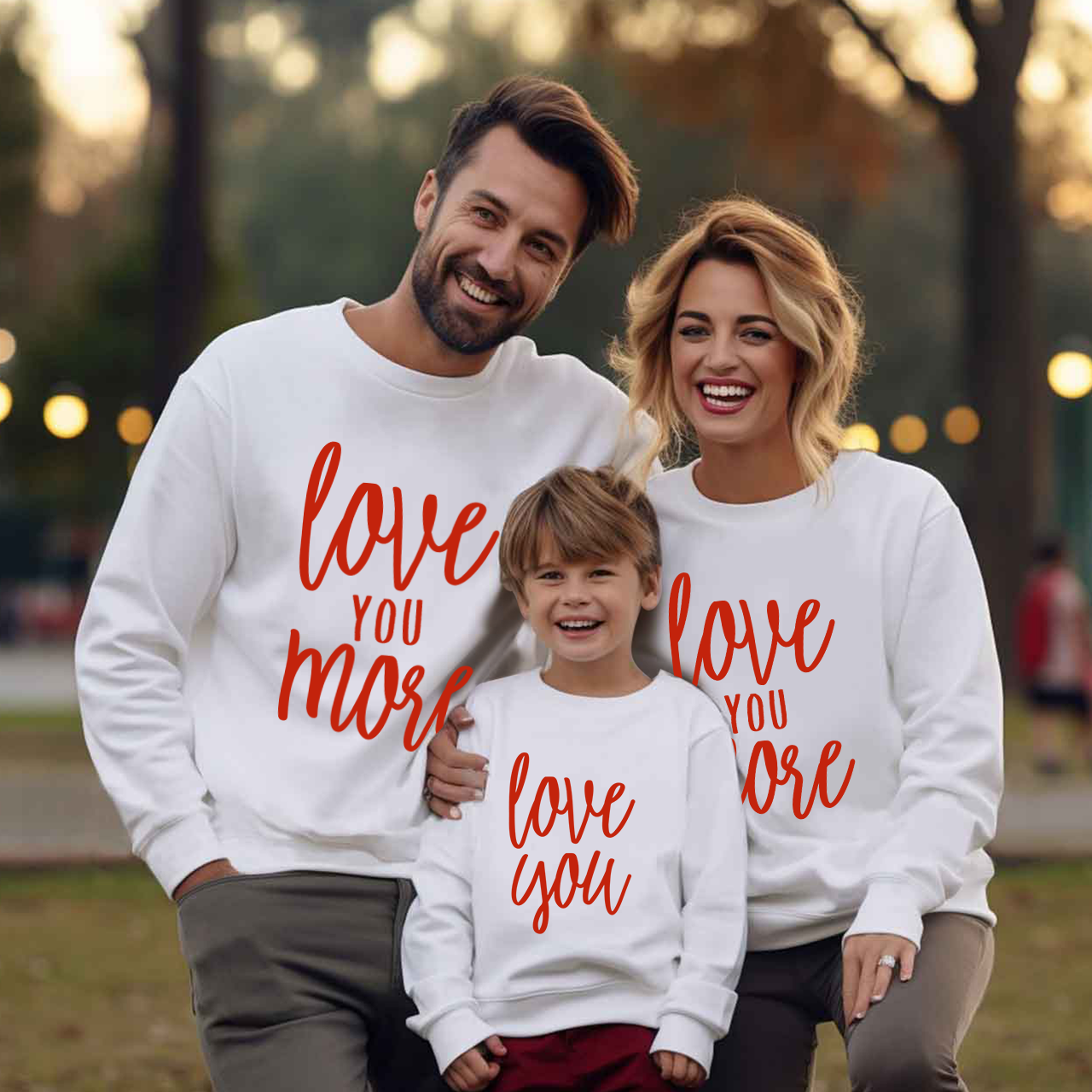 Personalized Love You More Valentine's Day Family Matching Sweatshirts