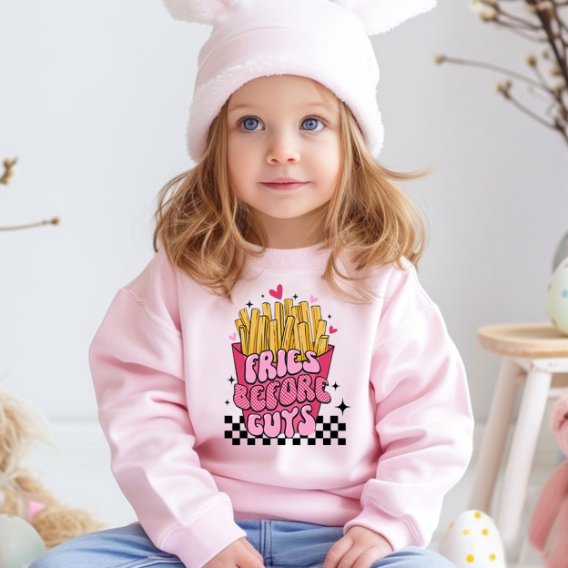 Fries Before Guys Kid's Sweatshirt