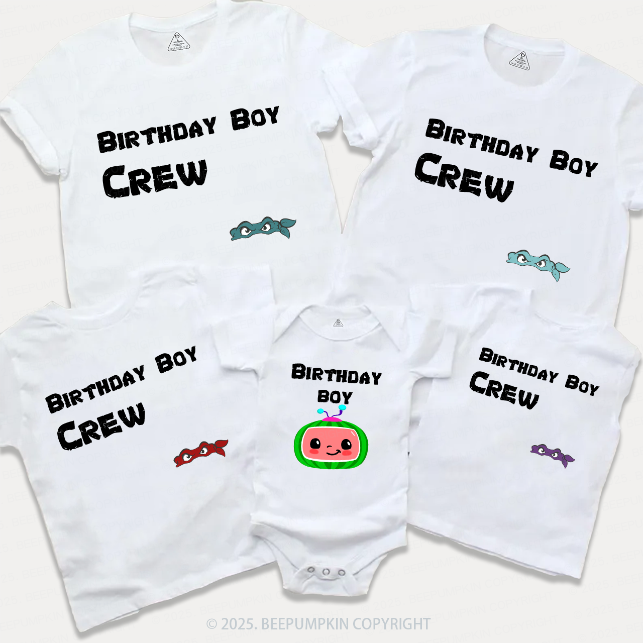 Personalized Birthday Boy Crew Family Matching Tees Beepumpkin