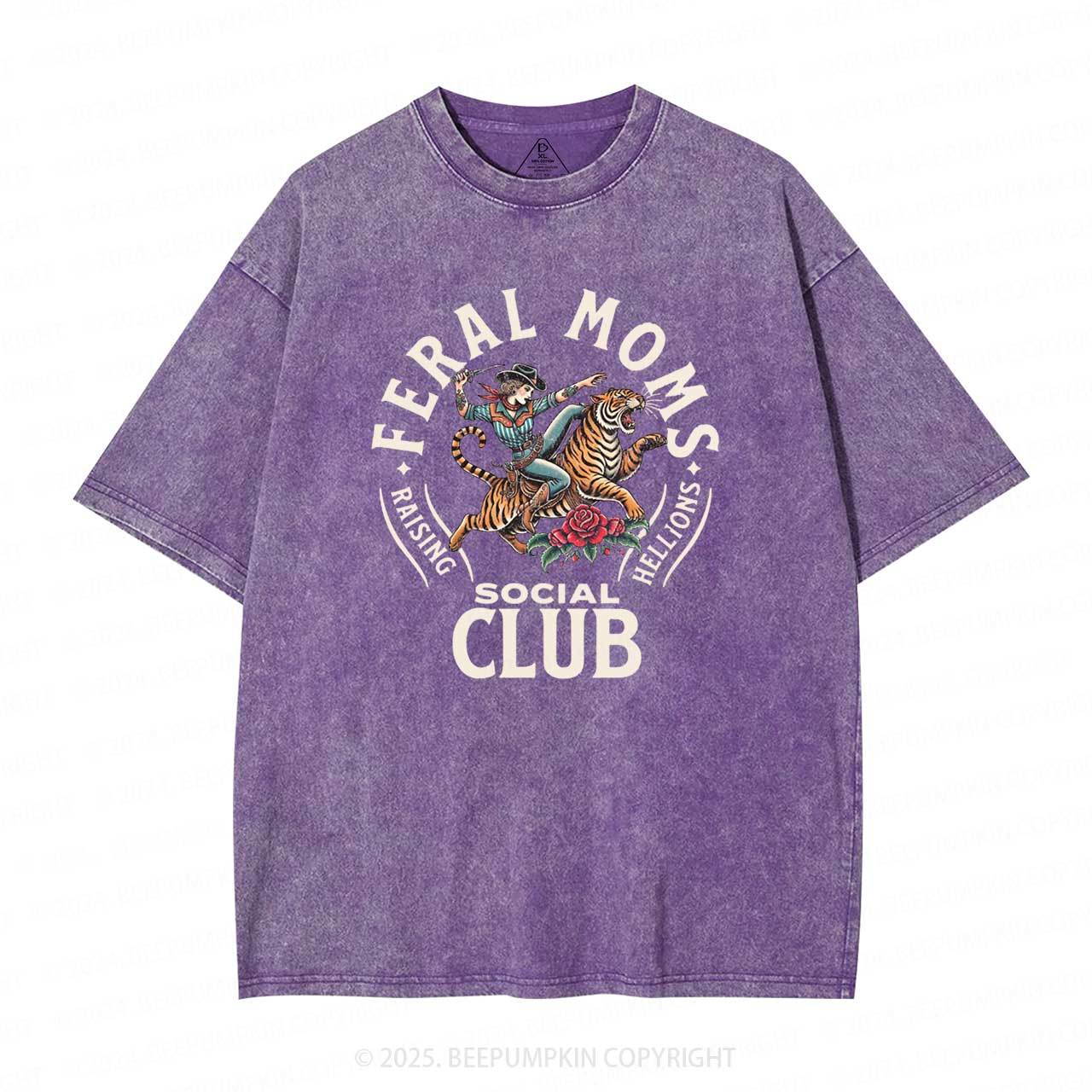 Feral Moms Social Club Washed T-Shirts