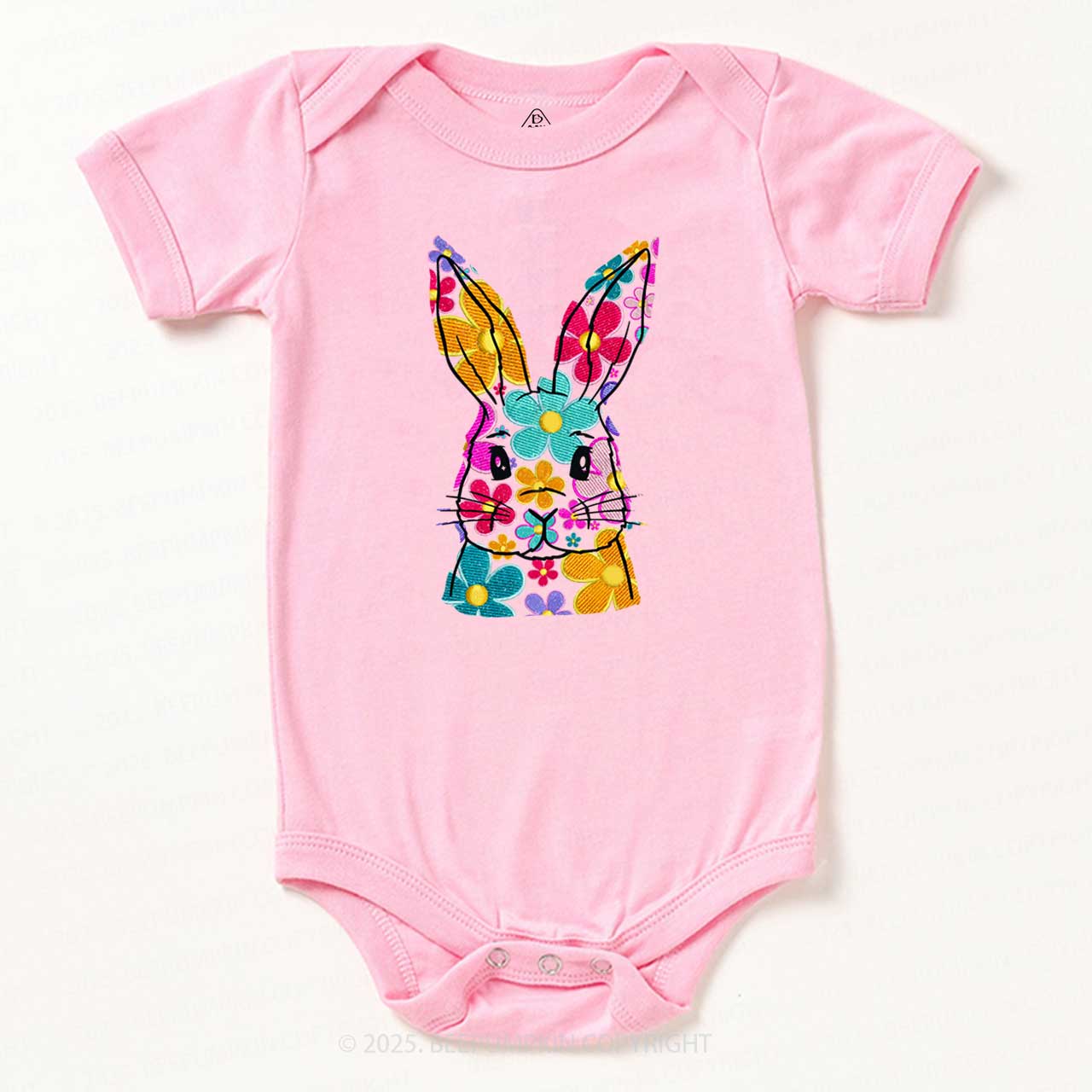 Bright Floral Bunny Easter Bodysuit Beepumpkin