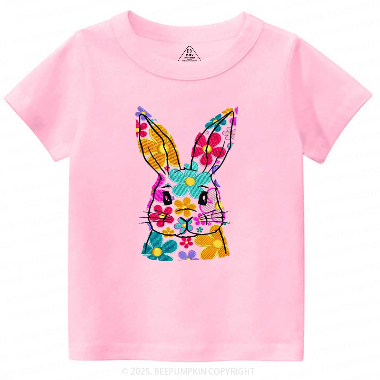 Bright Floral Bunny Easter Toddler&Kid's Tees Beepumpkin