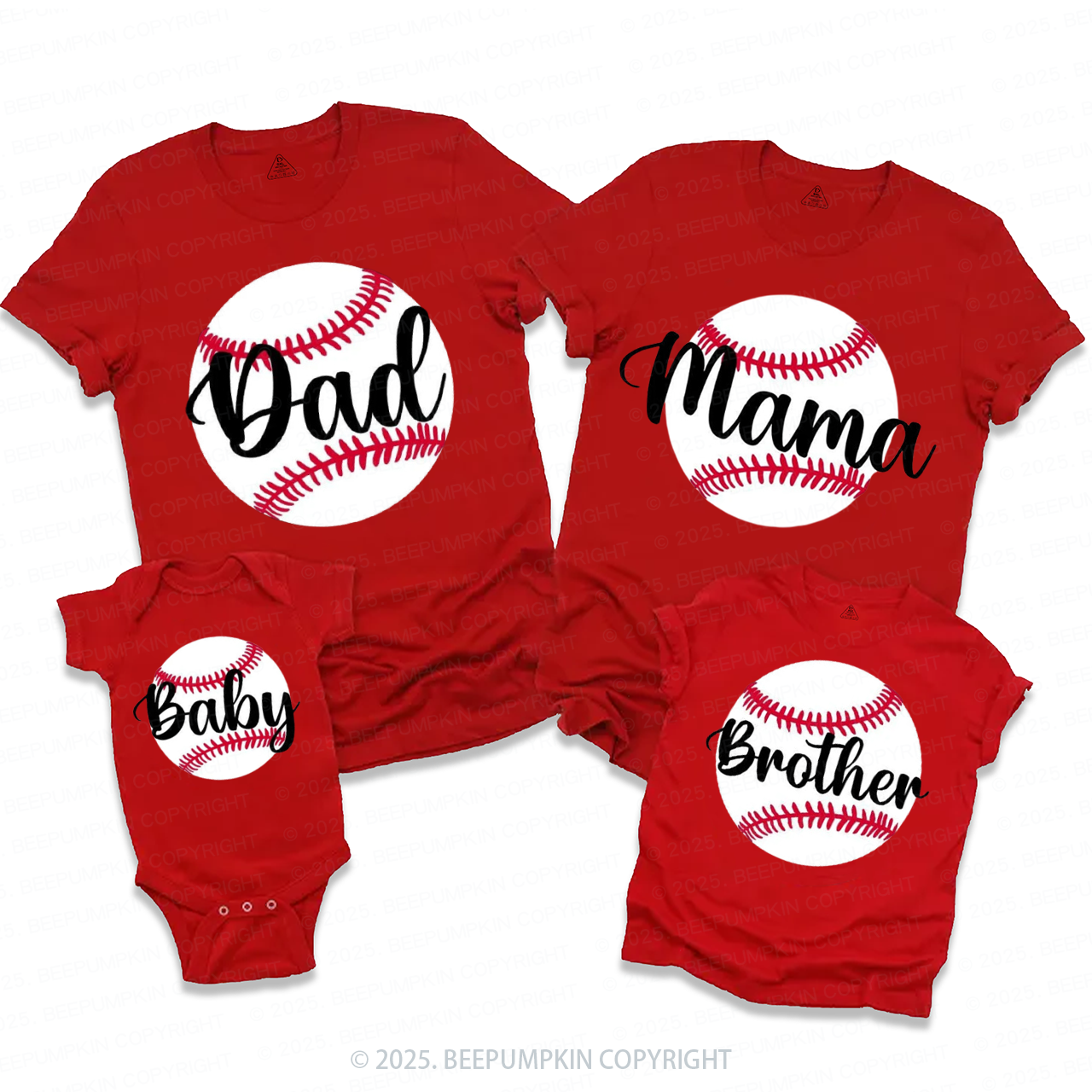 Personalized Baseball Family Matching Tees Beepumpkin