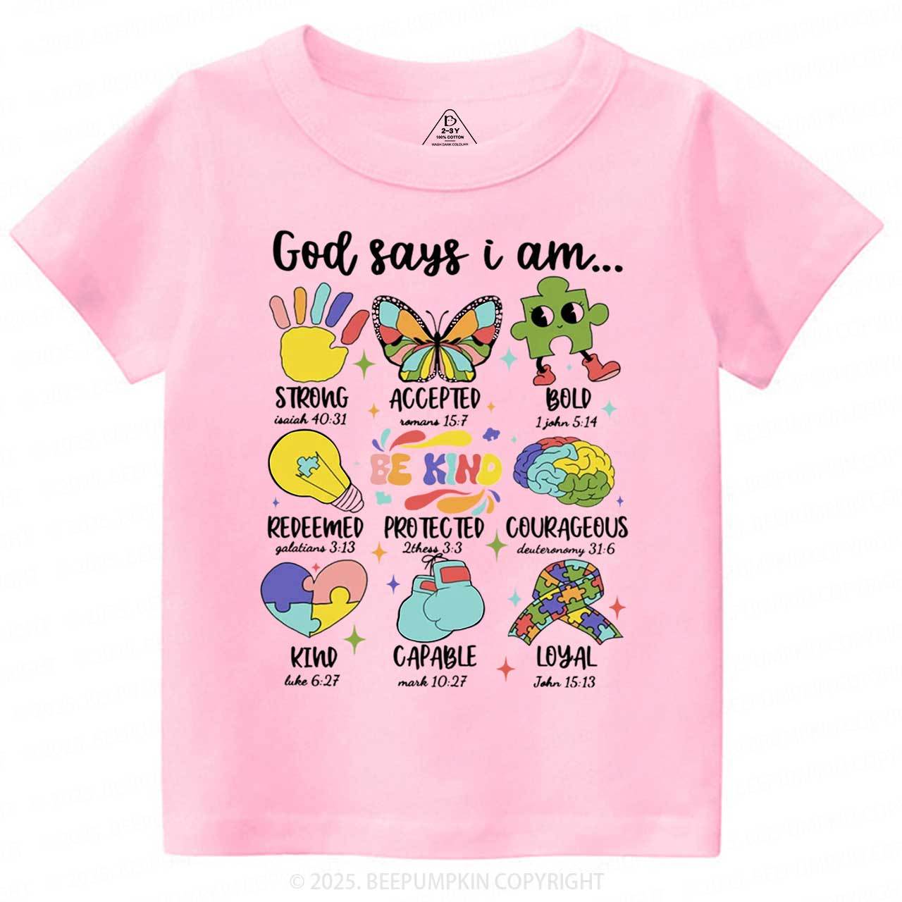 God Says I Am Toddler&Kid's Tees Beepumpkin