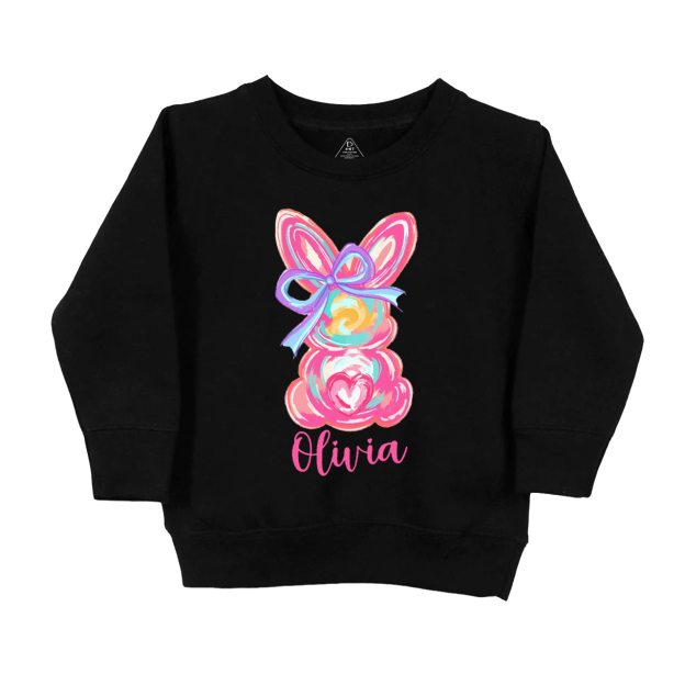 Personalized Girl Name Easter Bunny Kid's Sweatshirt