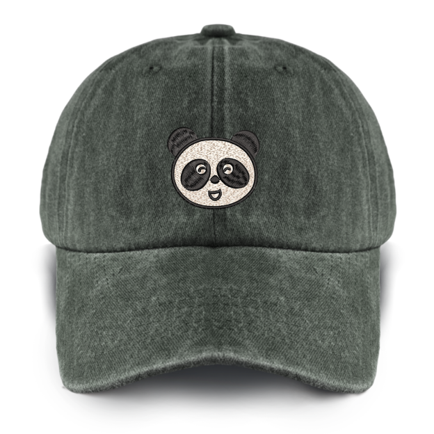 Chinese Panda Washed Baseball Cap For Kids