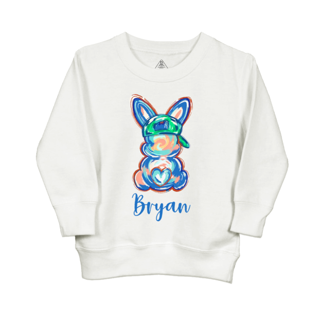 Personalized Boy Name Easter Bunny Kid's Sweatshirt