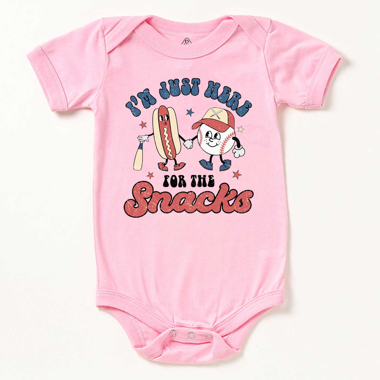 I'm Just Here For The Snacks Baseball Bodysuit Beepumpkin