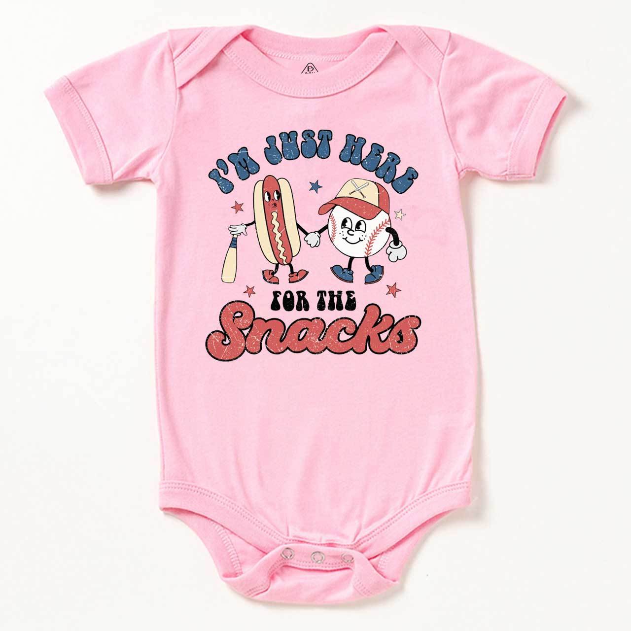 I'm Just Here For The Snacks Baseball Bodysuit Beepumpkin