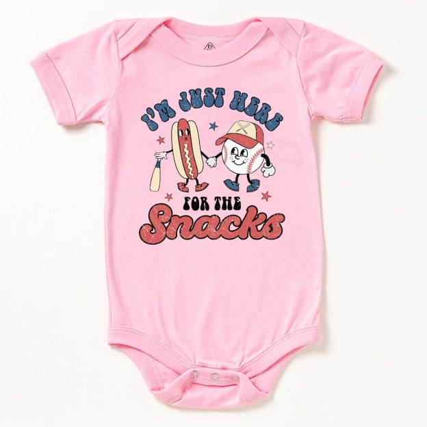 I'm Just Here For The Snacks Baseball Bodysuit Beepumpkin