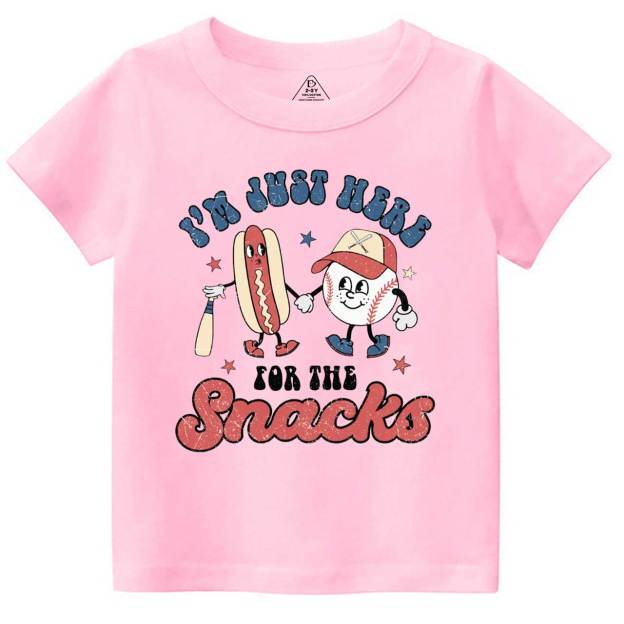 I'm Just Here For The Snacks Baseball  Toddler&Kid's Tees Beepumpkin