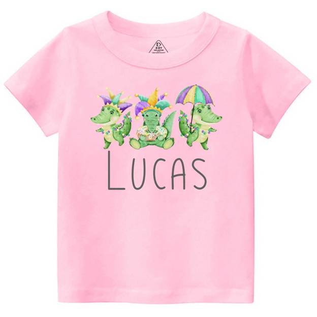 Personalized Mardi Gras Alligators Toddler&Kid's Tees Beepumpkin