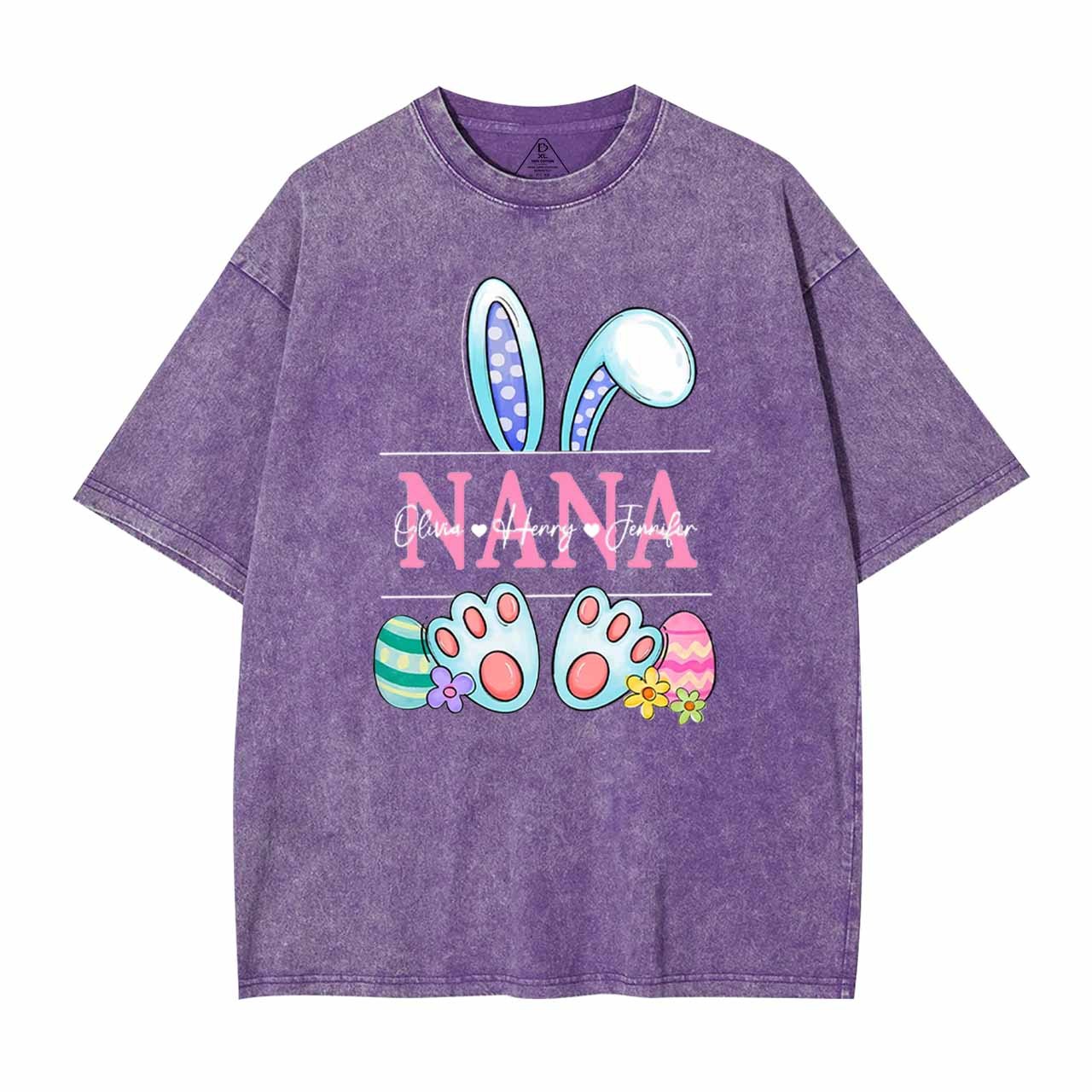 Personalized Name Nana Washed T-Shirts