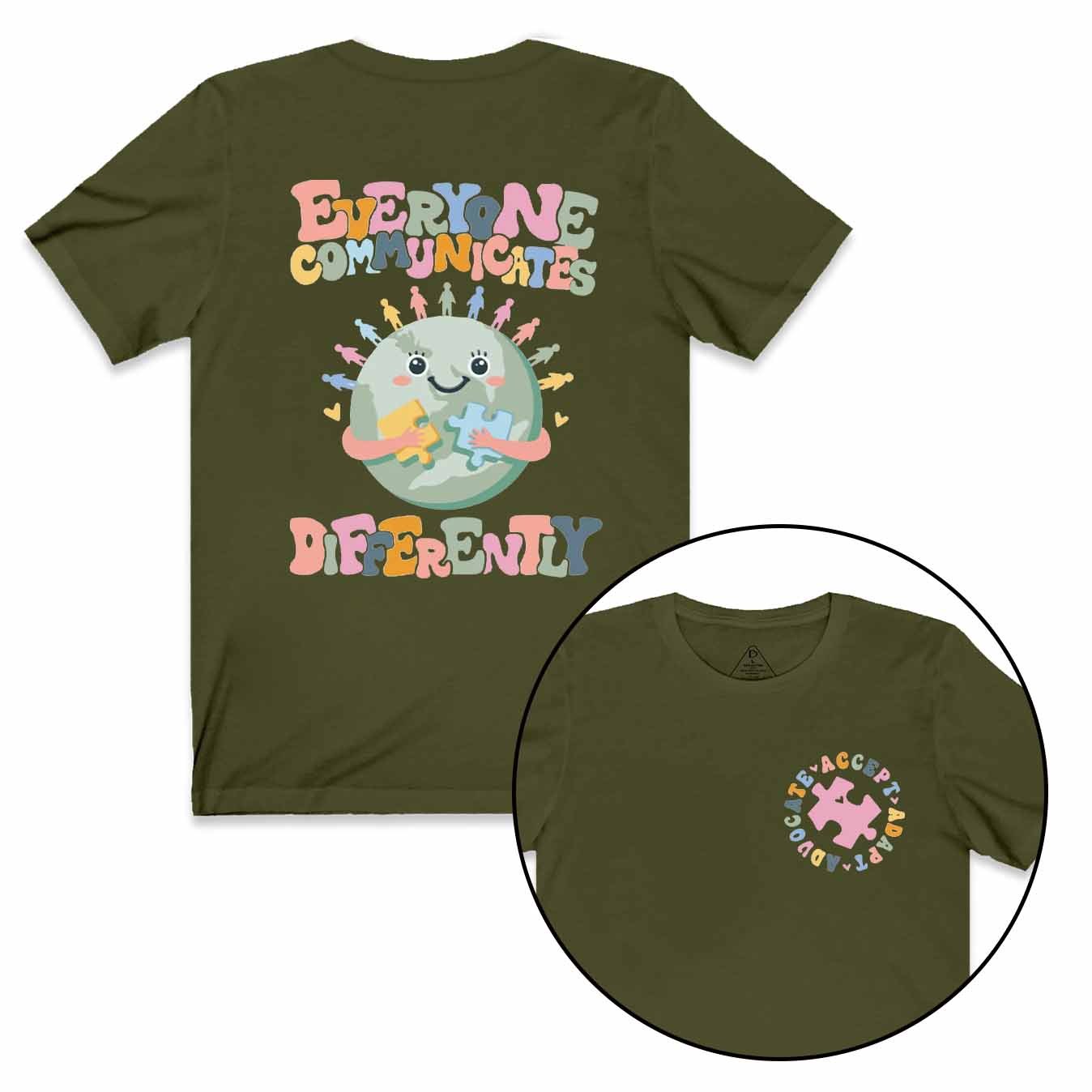 Everyone Communicates Differently Mama T-Shirts