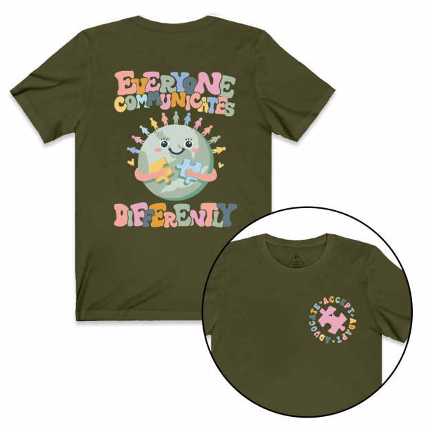 Everyone Communicates Differently Mama T-Shirts
