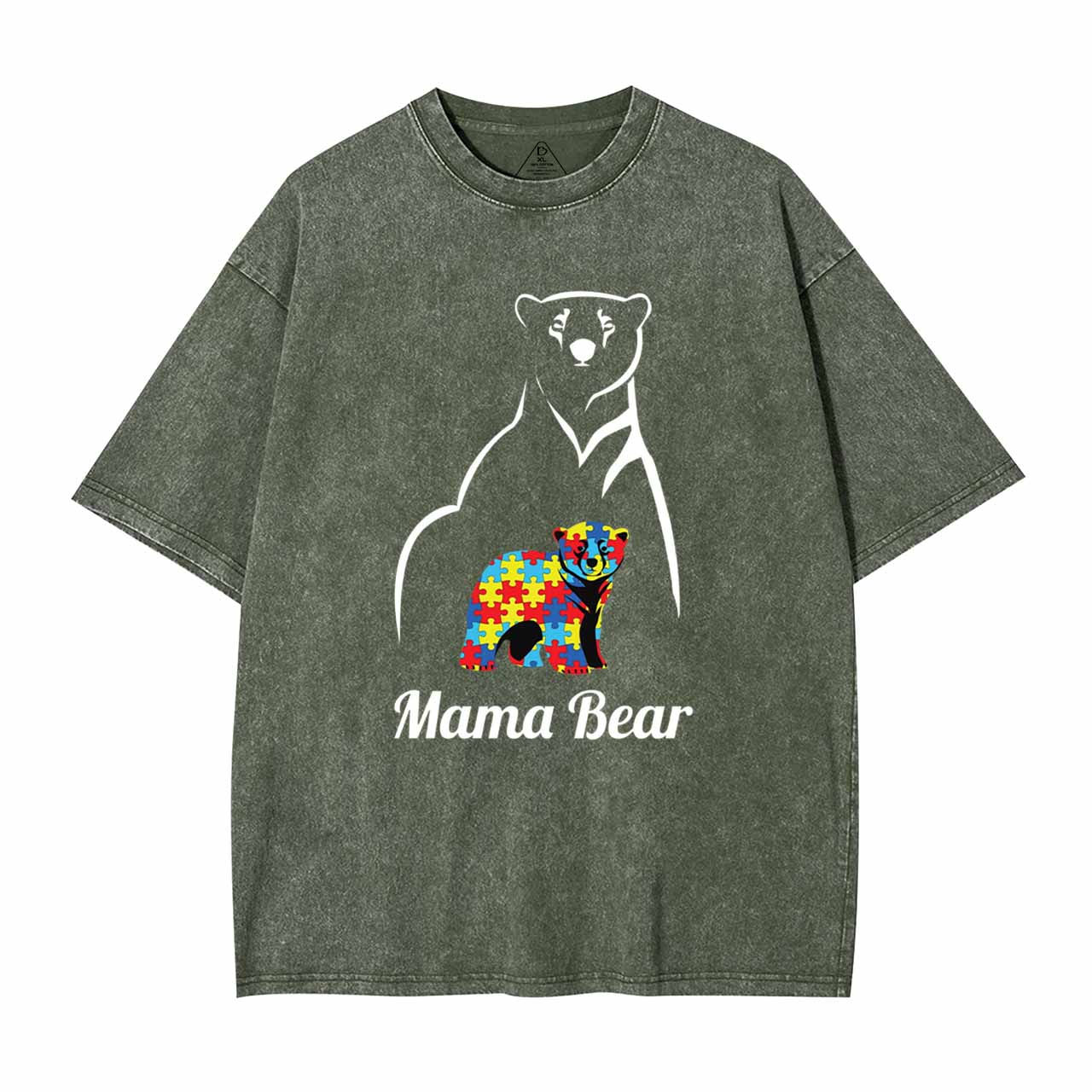 Autism Mama Bear Washed T-Shirts