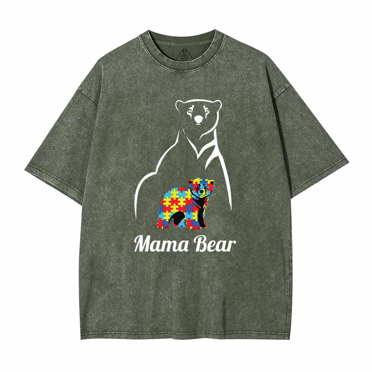 Autism Mama Bear Washed T-Shirts