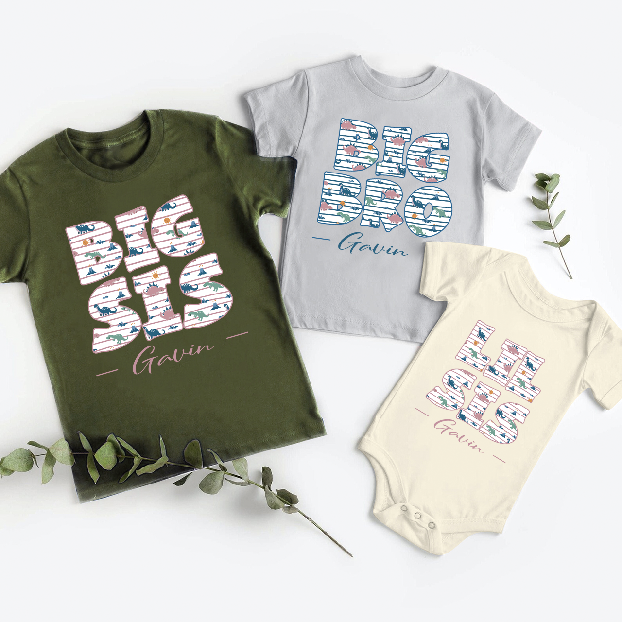 Big Bro Lil Sis Siblings Family Matching Shirt