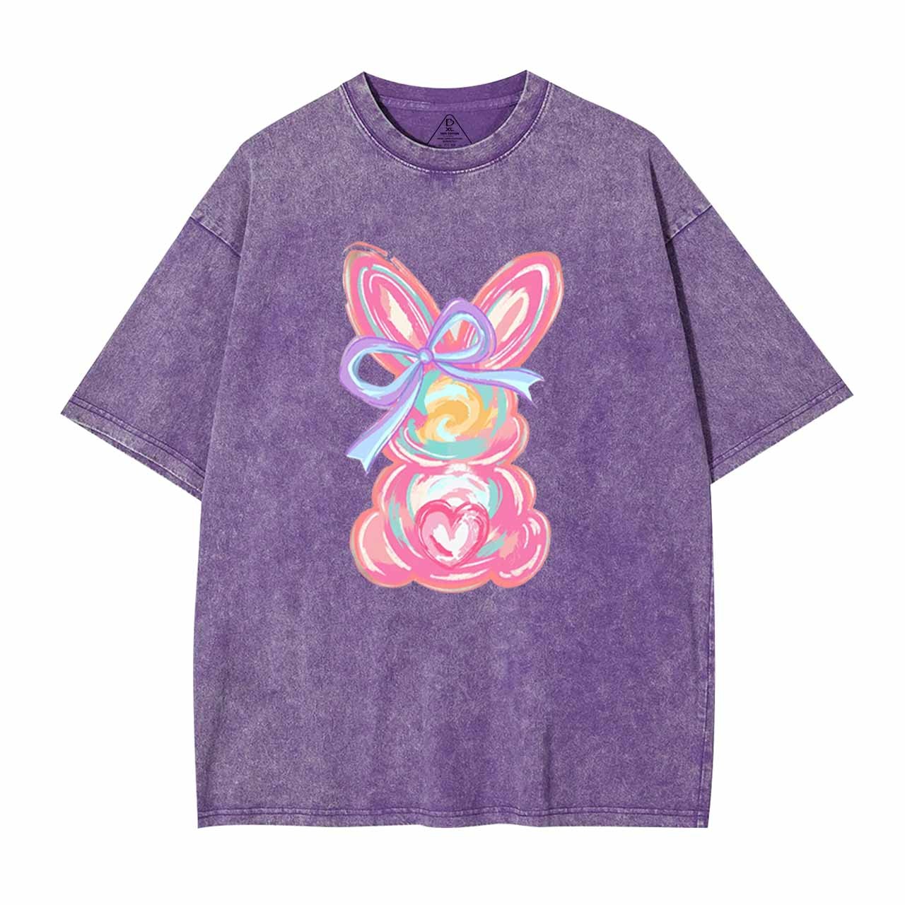 Brushstroke Bunny Easter Mama Washed T-Shirts