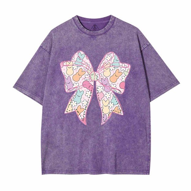 Easter Coquette Bow Mama Washed T-Shirts