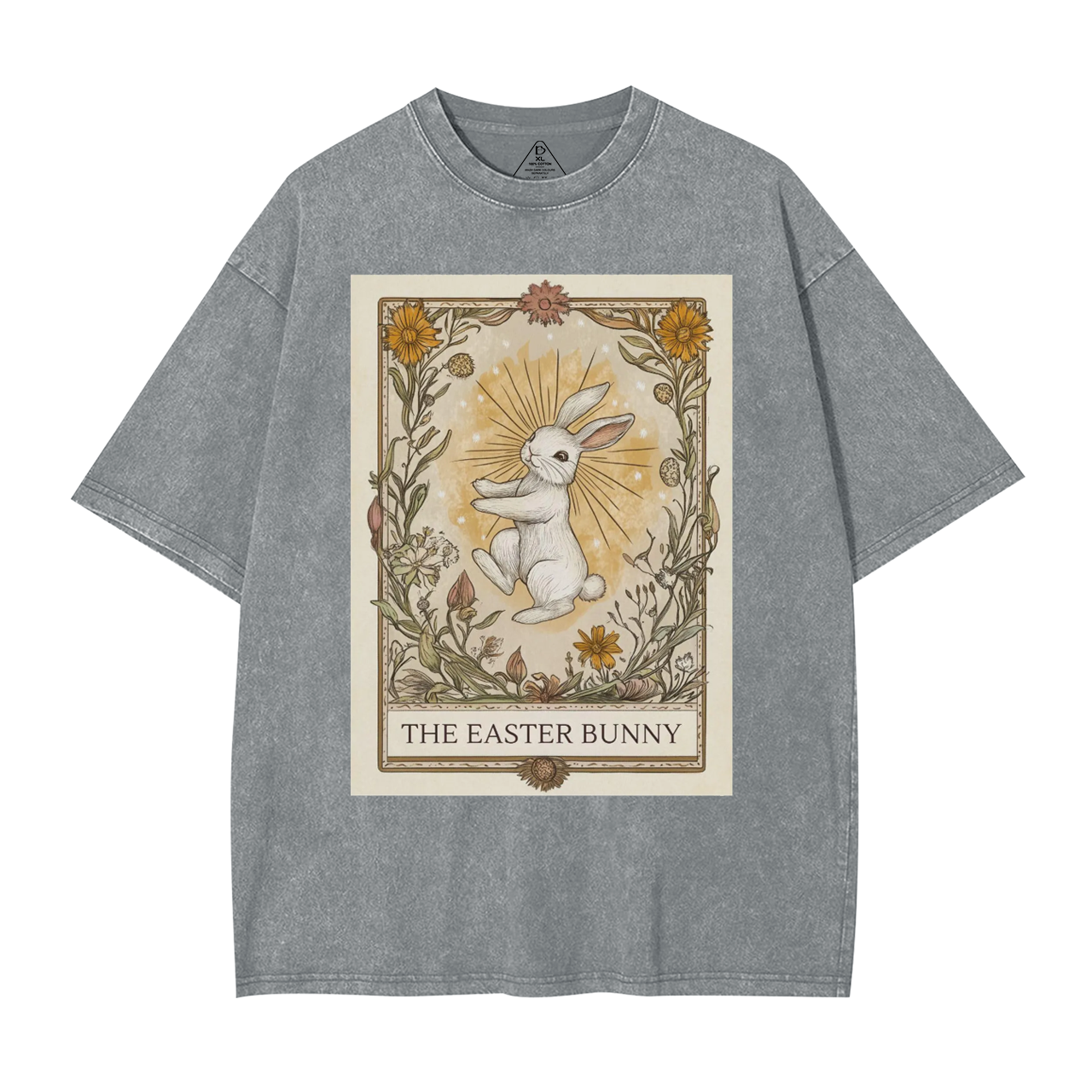 Easter Bunny Tarot Card Lover Mama Washed T-Shirts