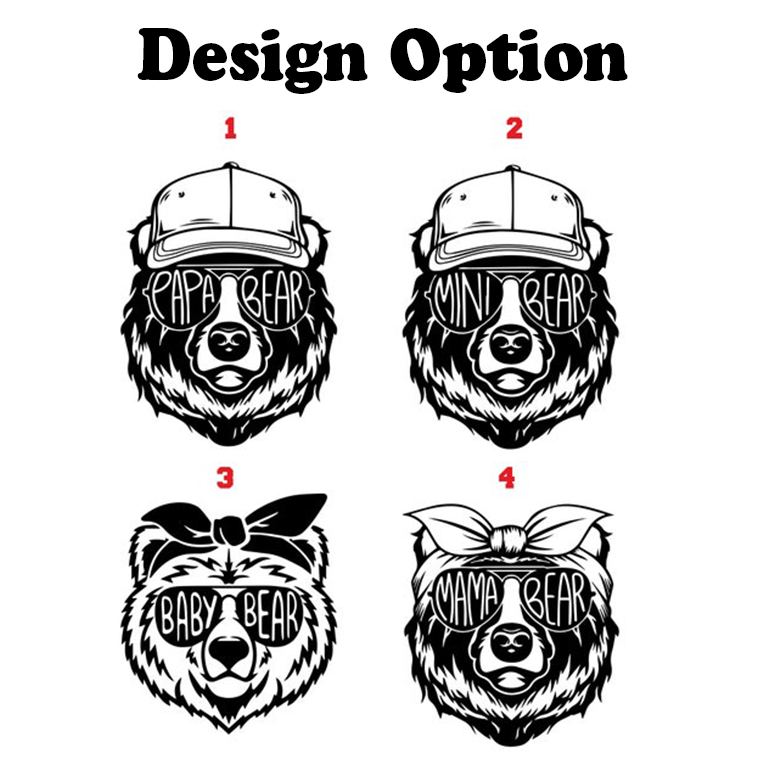 Personalized Bear Sunglass Dad&Me Matching Shirts 