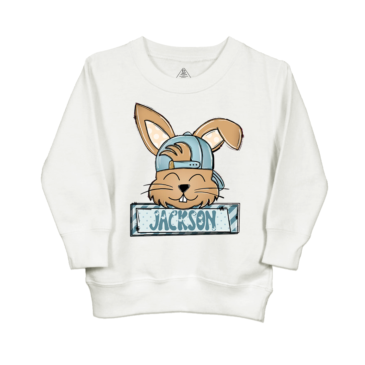 Personalized Bunny Boy’s Name Kid's Sweatshirt