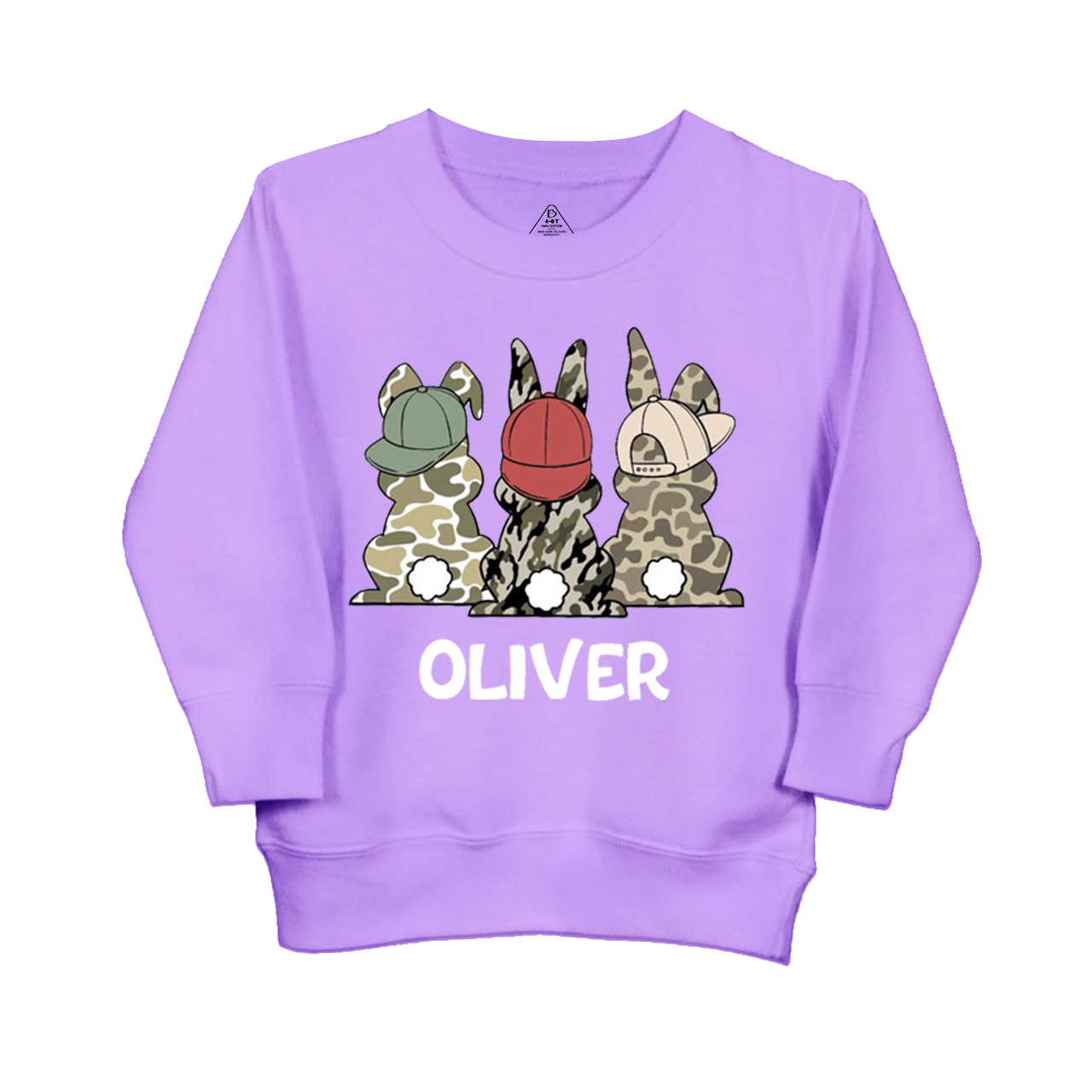 Personalized Name Camouflage Easter Bunny Kid's Sweatshirt