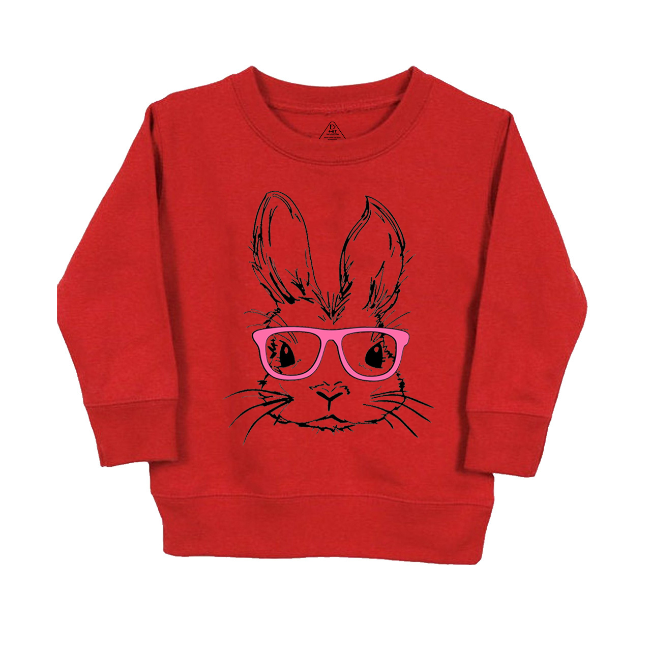 Easter Bunny With Pink Glasses Bunny Kid's Sweatshirt