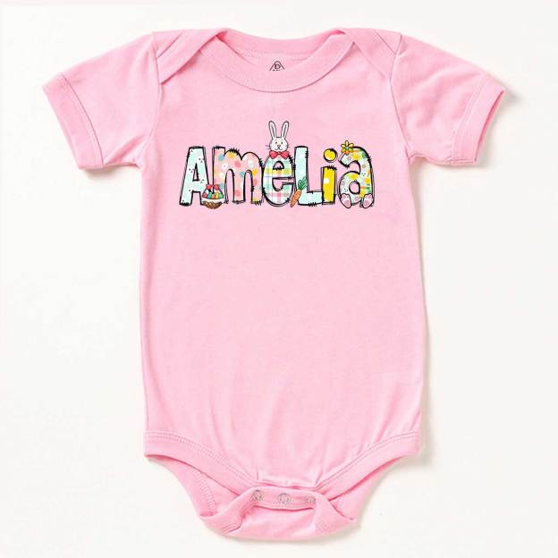 Personalized Easter Alphabet Name Bodysuit Beepumpkin