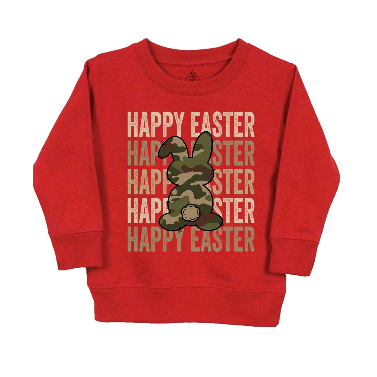 Easter Camouflage Happy Bunny Easter Kid's Sweatshirt