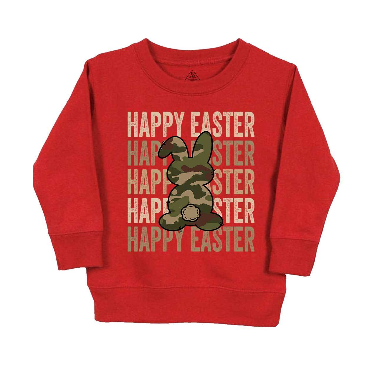 Easter Camouflage Happy Bunny Easter Kid's Sweatshirt