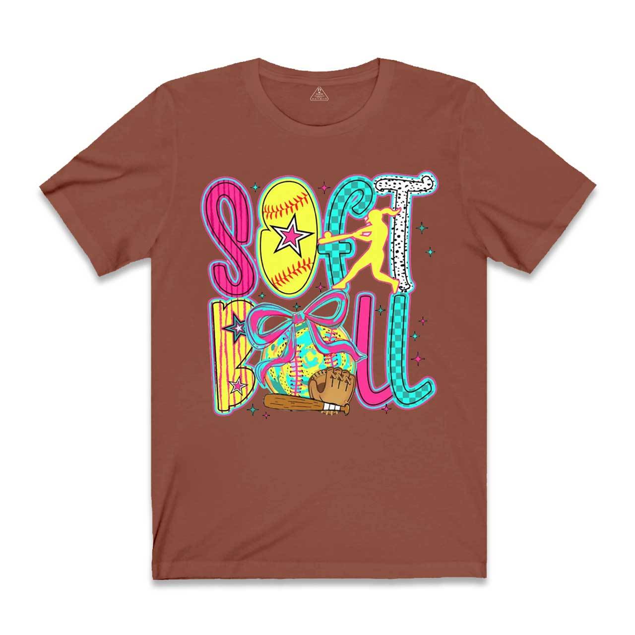 Softball Coquette Game Day Mama T-Shirts