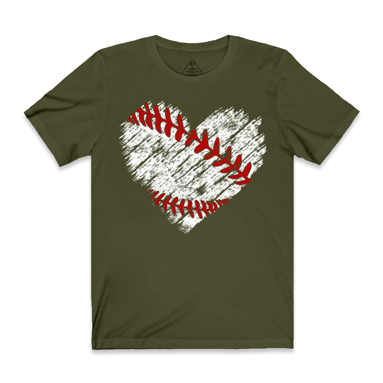 Baseball Distress Heart Mama T-Shirts