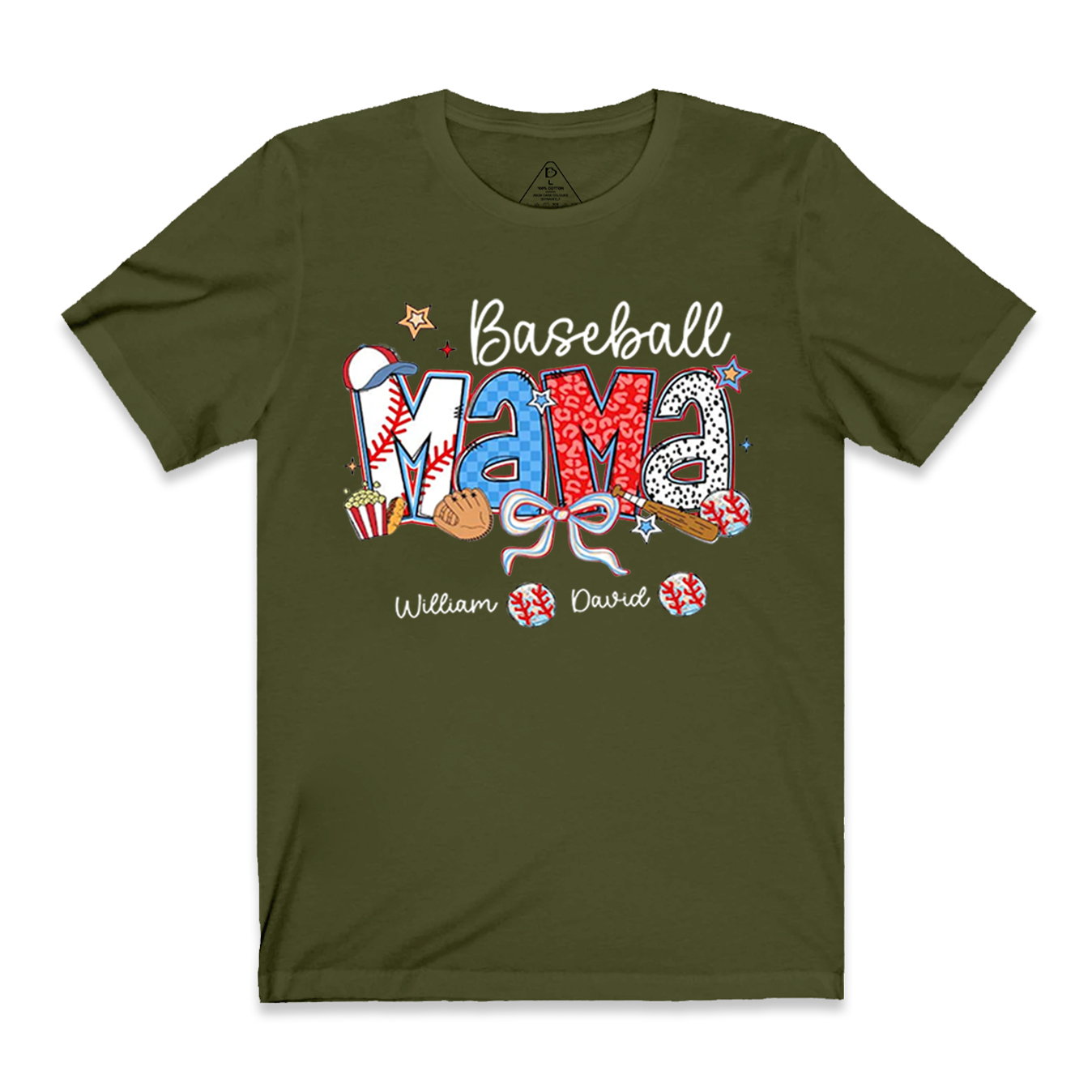 Personalized Baseball Coquette Bow Mama T-Shirts